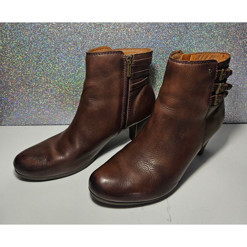 PIKOLINOS Verona Womens Leather Triple Buckle Ankle Boots Booties 9.5 / 40